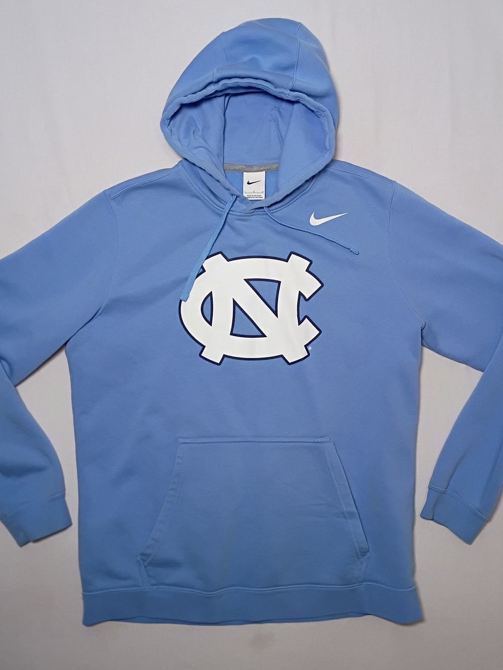 Nike Mens North Carolina Tar Heels Fleece Hoodie Large Light Blue